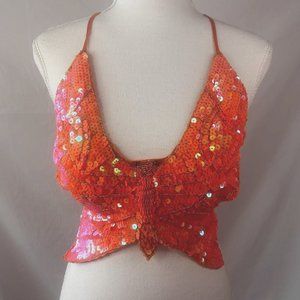 Orange Butterfly Rave Top